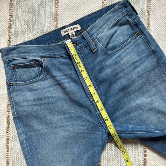 Rivet & Thread Retro Blue Straight Leg Button Fly Fringe Hem Jeans Women’s 28 - Picture 9 of 14